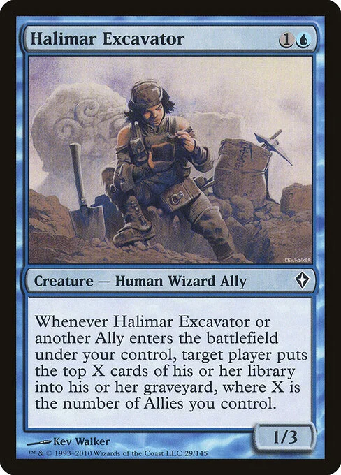Halimar Excavator, carta Magic di tipo Creature — Human Wizard Ally illustrata da Kev Walker