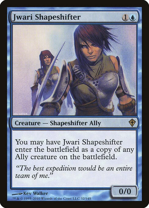 Jwari Shapeshifter, carta Magic di tipo Creature — Shapeshifter Ally illustrata da Kev Walker