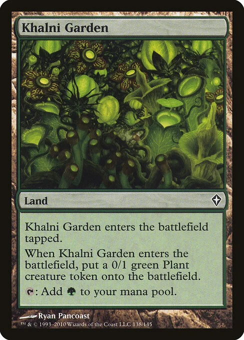 Khalni Garden, carta Magic di tipo Land illustrata da Ryan Pancoast