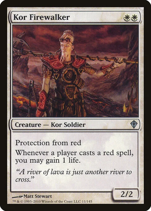 Kor Firewalker, carta Magic di tipo Creature — Kor Soldier illustrata da Matt Stewart
