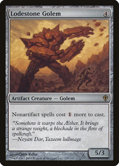 Lodestone Golem, carta Magic di tipo Artifact Creature — Golem illustrata da Chris Rahn