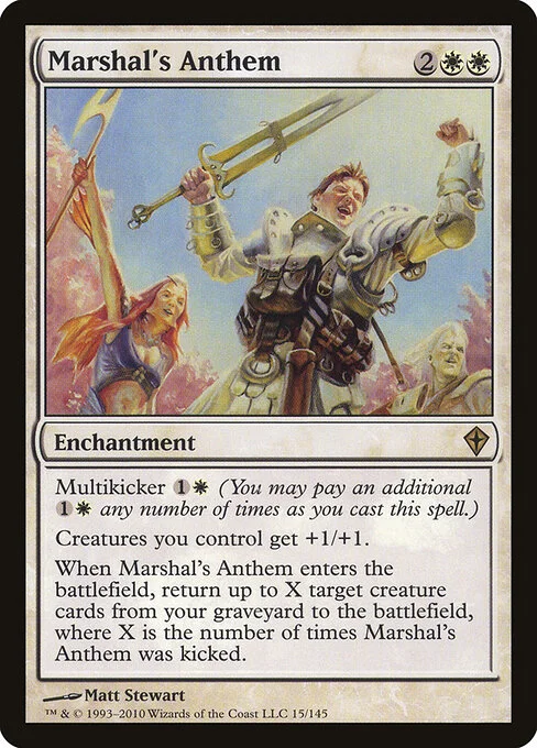 Marshal's Anthem, carta Magic di tipo Enchantment illustrata da Matt Stewart