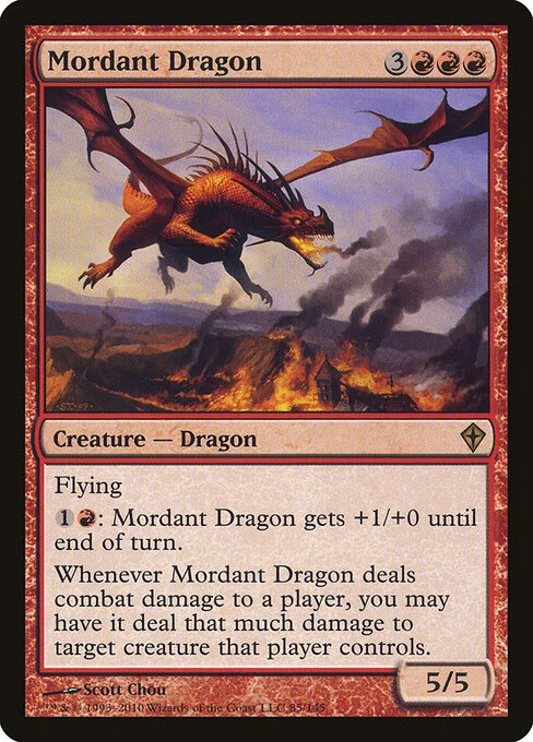Mordant Dragon, carta Magic di tipo Creature — Dragon illustrata da Scott Chou