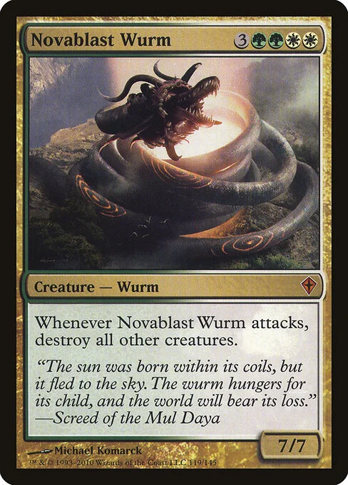 Novablast Wurm, carta Magic di tipo Creature — Wurm illustrata da Michael Komarck