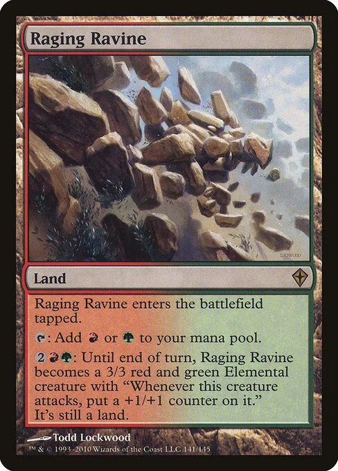 Raging Ravine, carta Magic di tipo Land illustrata da Todd Lockwood