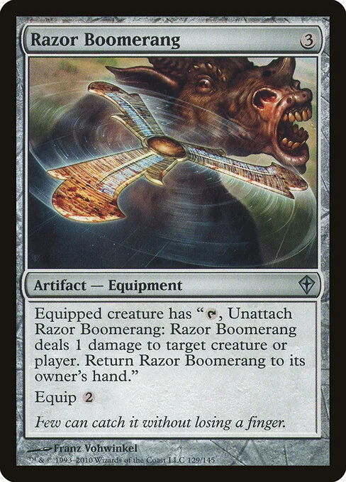 Razor Boomerang, carta Magic di tipo Artifact — Equipment illustrata da Franz Vohwinkel