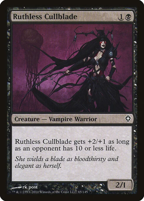 Ruthless Cullblade, carta Magic di tipo Creature — Vampire Warrior illustrata da rk post
