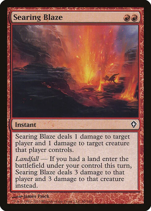 Searing Blaze, carta Magic di tipo Instant illustrata da James Paick