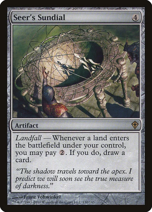 Seer's Sundial, carta Magic di tipo Artifact illustrata da Franz Vohwinkel