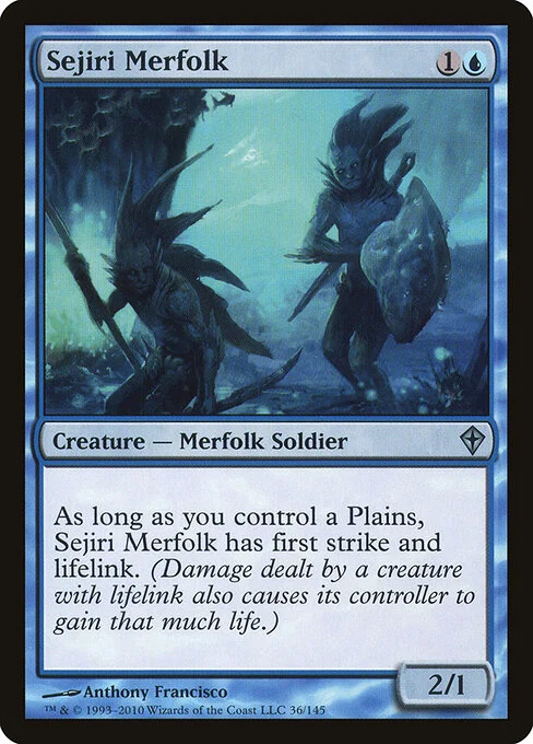 Sejiri Merfolk, carta Magic di tipo Creature — Merfolk Soldier illustrata da Anthony Francisco