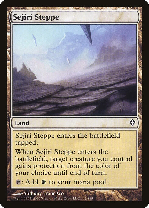 Sejiri Steppe, carta Magic di tipo Land illustrata da Anthony Francisco