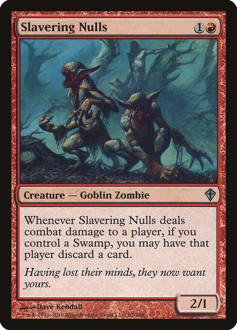 Slavering Nulls, carta Magic di tipo Creature — Goblin Zombie illustrata da Dave Kendall