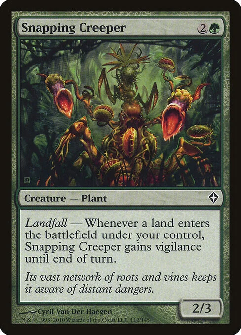 Snapping Creeper, carta Magic di tipo Creature — Plant illustrata da Cyril Van Der Haegen