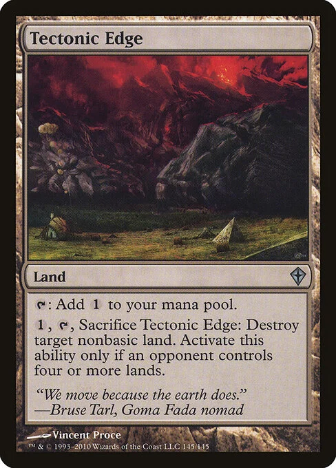 Tectonic Edge, carta Magic di tipo Land illustrata da Vincent Proce