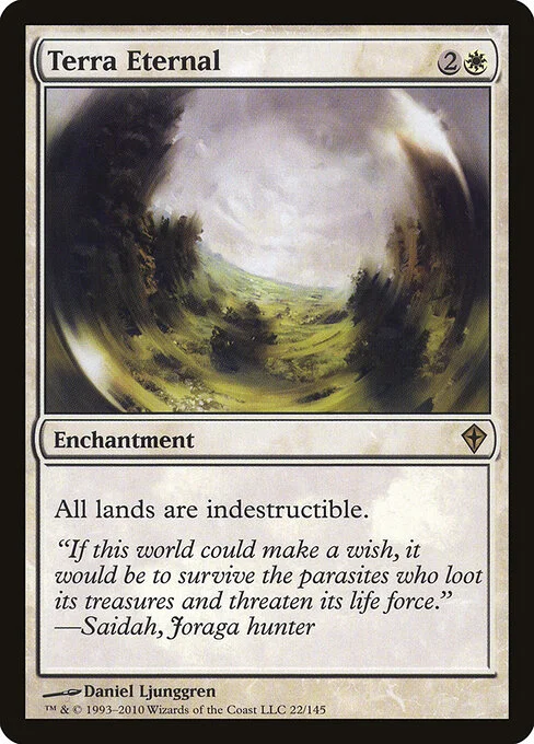 Terra Eternal, carta Magic di tipo Enchantment illustrata da Daniel Ljunggren