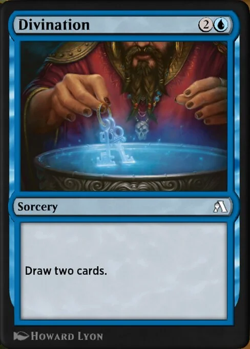 Divination, carta Magic di tipo Sorcery illustrata da Howard Lyon