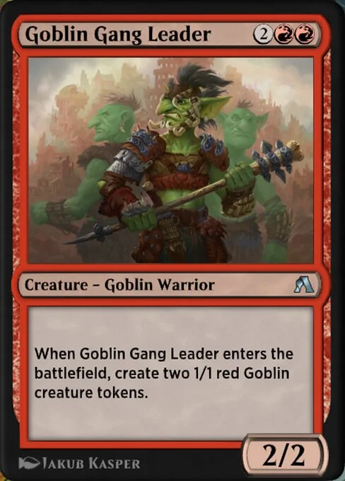 Goblin Gang Leader, carta Magic di tipo Creature — Goblin Warrior illustrata da Jakub Kasper