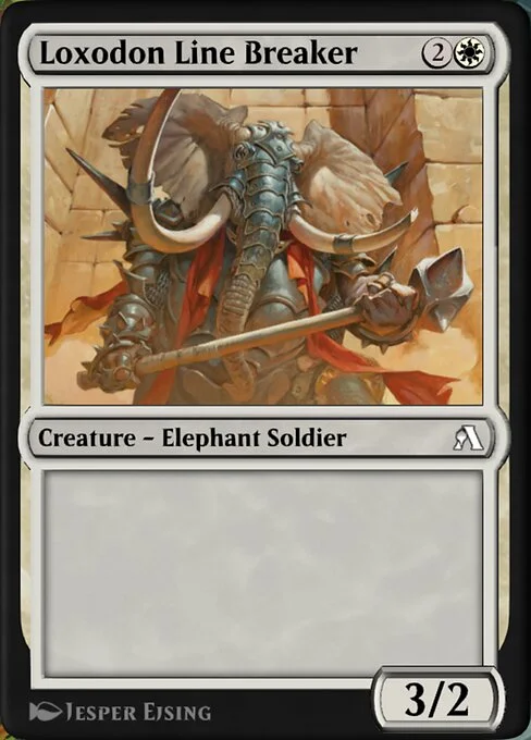 Loxodon Line Breaker, carta Magic di tipo Creature — Elephant Soldier illustrata da Jesper Ejsing