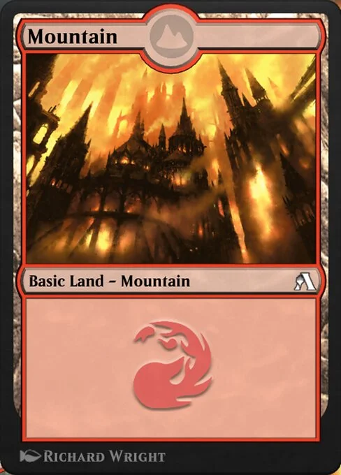 Mountain, carta Magic di tipo Basic Land — Mountain illustrata da Richard Wright