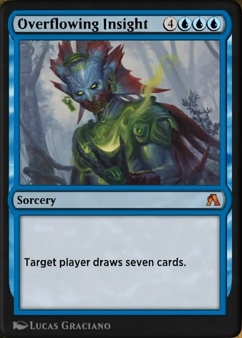 Overflowing Insight, carta Magic di tipo Sorcery illustrata da Lucas Graciano