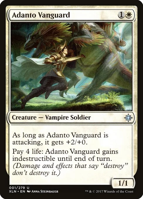 Adanto Vanguard, carta Magic di tipo Creature — Vampire Soldier illustrata da Anna Steinbauer