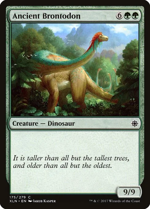 Ancient Brontodon, carta Magic di tipo Creature — Dinosaur illustrata da Jakub Kasper