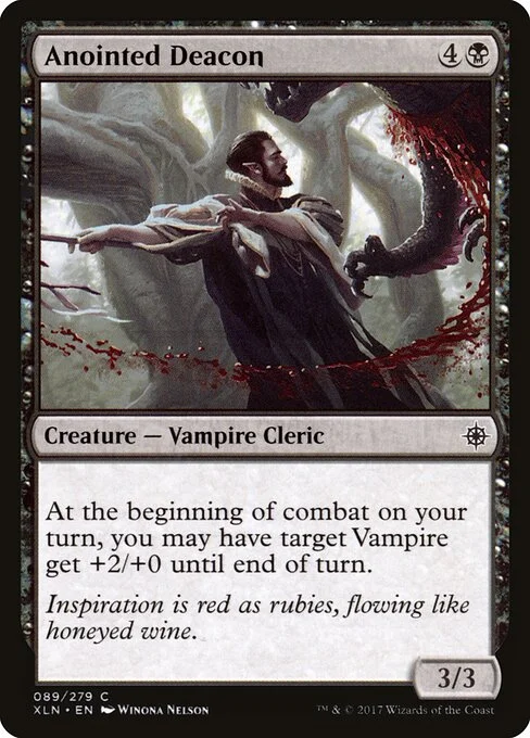 Anointed Deacon, carta Magic di tipo Creature — Vampire Cleric illustrata da Winona Nelson