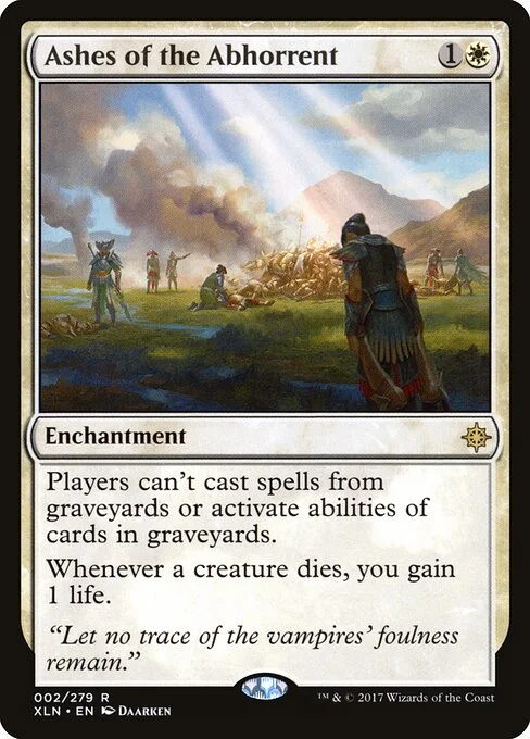 Ashes of the Abhorrent, carta Magic di tipo Enchantment illustrata da Daarken
