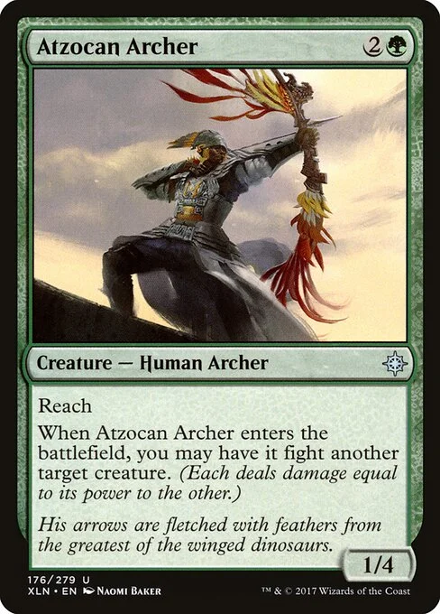 Atzocan Archer, carta Magic di tipo Creature — Human Archer illustrata da Naomi Baker
