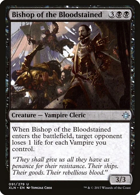 Bishop of the Bloodstained, carta Magic di tipo Creature — Vampire Cleric illustrata da Yongjae Choi