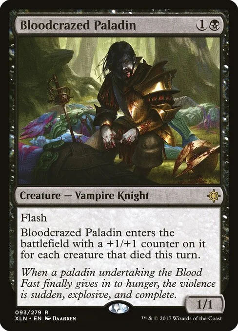 Bloodcrazed Paladin, carta Magic di tipo Creature — Vampire Knight illustrata da Daarken