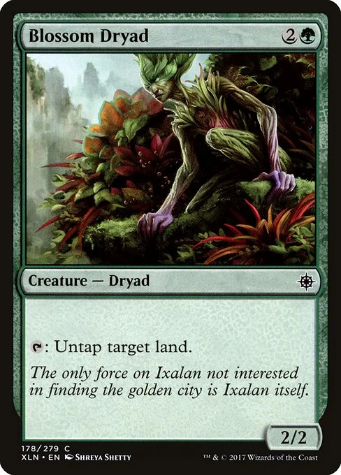 Blossom Dryad, carta Magic di tipo Creature — Dryad illustrata da Shreya Shetty