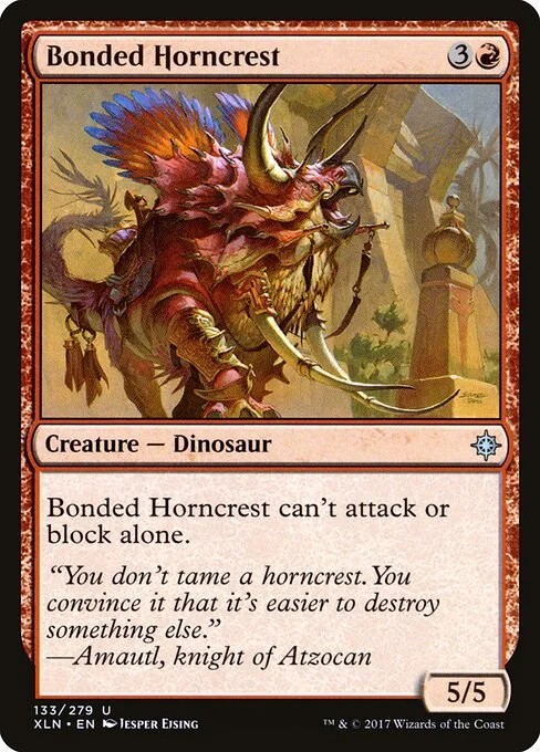 Bonded Horncrest, carta Magic di tipo Creature — Dinosaur illustrata da Jesper Ejsing