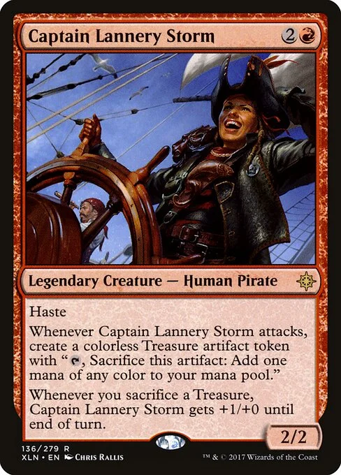 Captain Lannery Storm, carta Magic di tipo Legendary Creature — Human Pirate illustrata da Chris Rallis