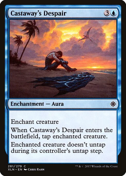 Castaway's Despair, carta Magic di tipo Enchantment — Aura illustrata da Chris Rahn