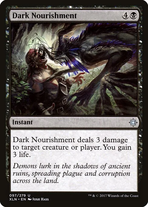 Dark Nourishment, carta Magic di tipo Instant illustrata da Josh Hass