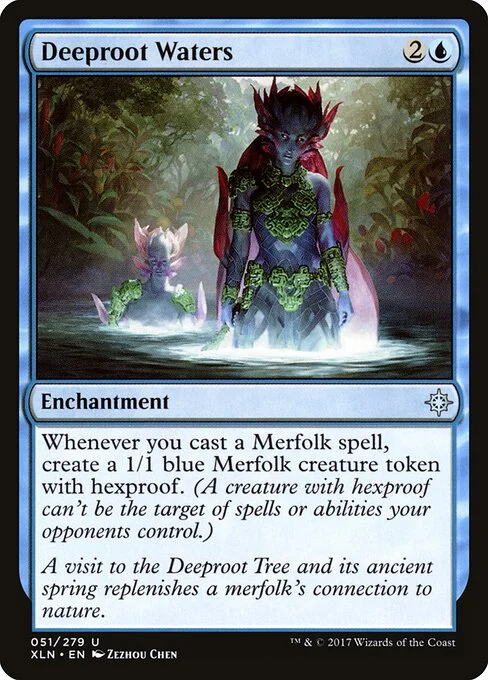 Deeproot Waters, carta Magic di tipo Enchantment illustrata da Zezhou Chen