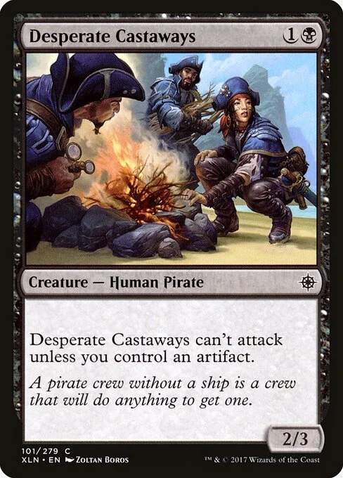Desperate Castaways, carta Magic di tipo Creature — Human Pirate illustrata da Zoltan Boros