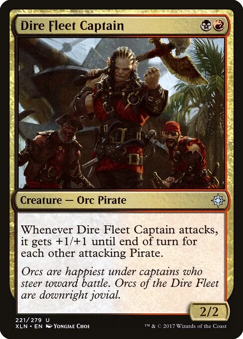 Dire Fleet Captain, carta Magic di tipo Creature — Orc Pirate illustrata da Yongjae Choi