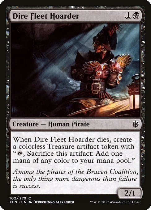Dire Fleet Hoarder, carta Magic di tipo Creature — Human Pirate illustrata da Deruchenko Alexander