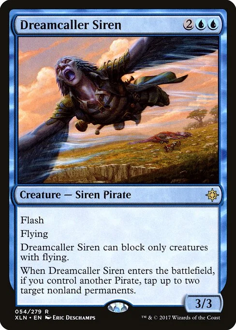 Dreamcaller Siren, carta Magic di tipo Creature — Siren Pirate illustrata da Eric Deschamps