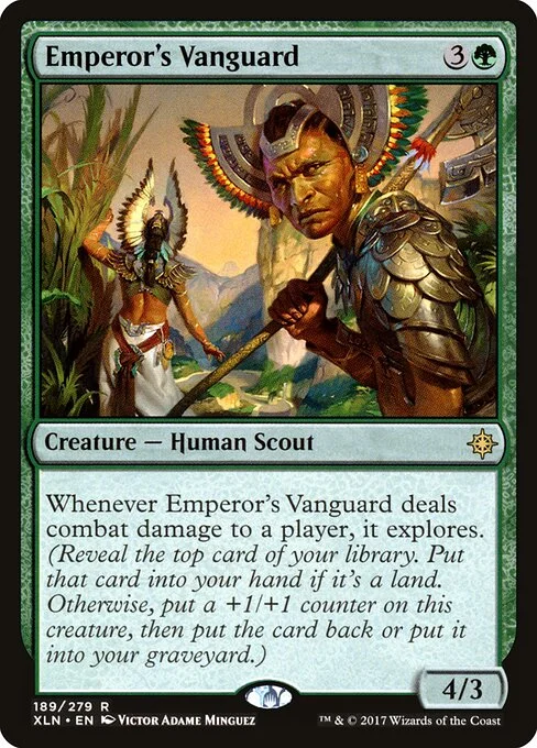 Emperor's Vanguard, carta Magic di tipo Creature — Human Scout illustrata da Victor Adame Minguez