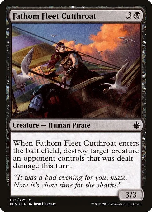 Fathom Fleet Cutthroat, carta Magic di tipo Creature — Human Pirate illustrata da Josu Hernaiz