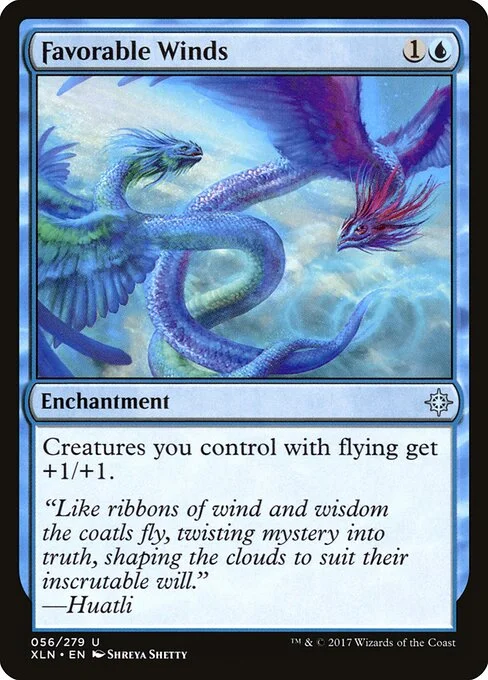 Favorable Winds, carta Magic di tipo Enchantment illustrata da Shreya Shetty