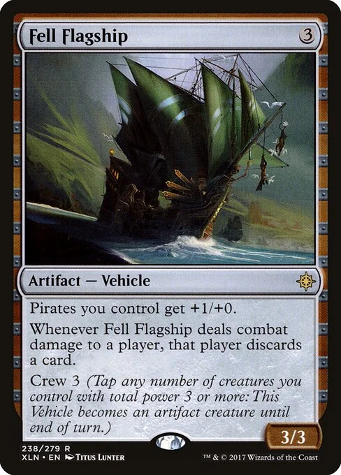 Fell Flagship, carta Magic di tipo Artifact — Vehicle illustrata da Titus Lunter