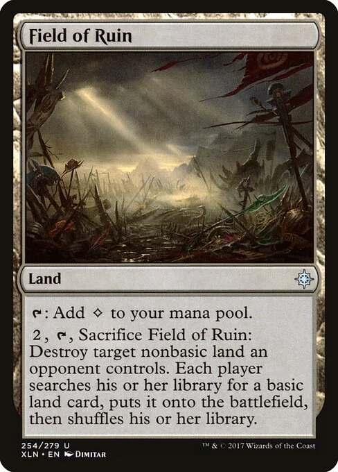 Field of Ruin, carta Magic di tipo Land illustrata da Dimitar Marinski