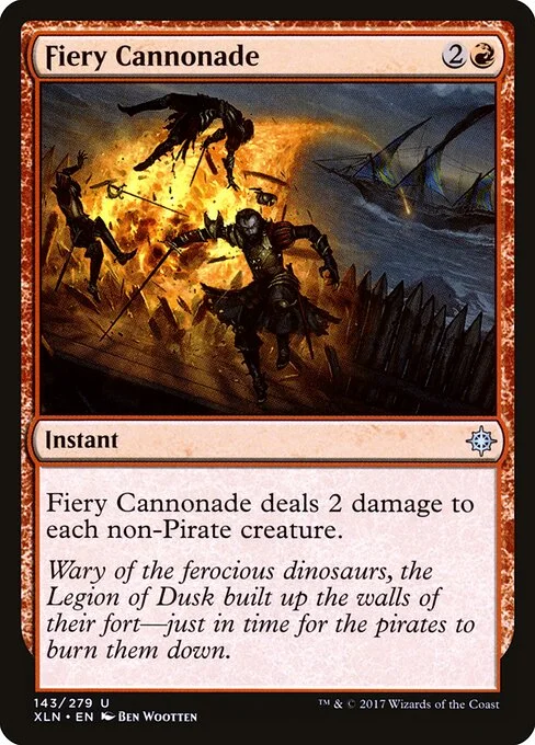 Fiery Cannonade, carta Magic di tipo Instant illustrata da Ben Wootten