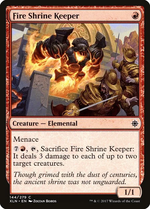 Fire Shrine Keeper, carta Magic di tipo Creature — Elemental illustrata da Zoltan Boros