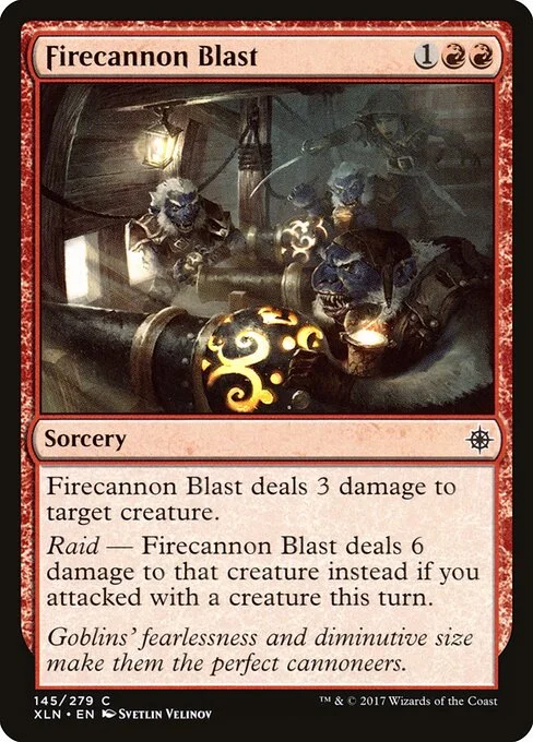 Firecannon Blast, carta Magic di tipo Sorcery illustrata da Svetlin Velinov
