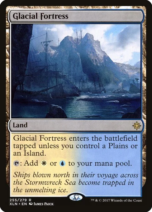 Glacial Fortress, carta Magic di tipo Land illustrata da James Paick